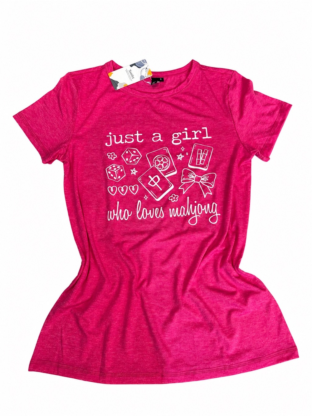 NEW Made to order - Pink 'Just a Girl Who Loves Mahjong' Graphic Tee